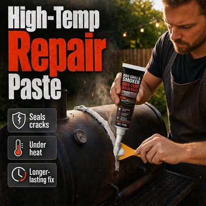 Pâte de réparation pour barbecues et fumoirs à haute température, 60 ml – Mastic résistant à la chaleur avec grattoir