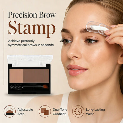 🌸 Palette de poudres à sourcils bicolore et tampon réglabl