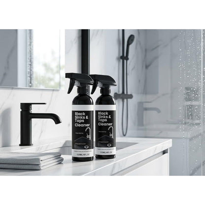 🚿50 % DE RÉDUCTION EN CE MOMENT ! Spray anti-calcaire pour lavabos et mitigeurs noirs, élimine les taches d'eau tenaces, nettoyage sans frottage pour les équipements de salle de bains – pour les mitigeurs, les lavabos et les surfaces de douch