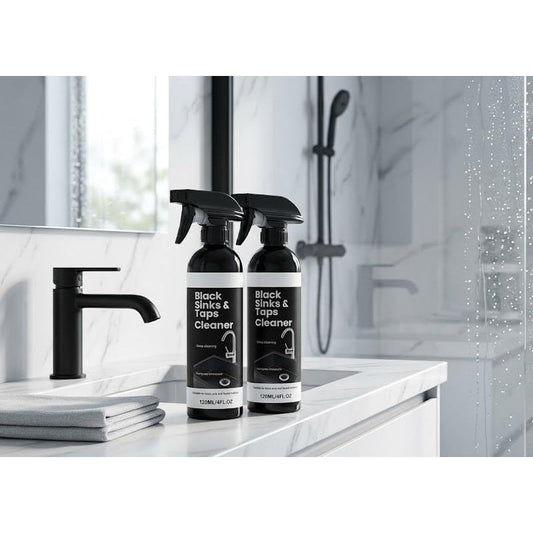 🚿50 % DE RÉDUCTION EN CE MOMENT ! Spray anti-calcaire pour lavabos et mitigeurs noirs, élimine les taches d'eau tenaces, nettoyage sans frottage pour les équipements de salle de bains – pour les mitigeurs, les lavabos et les surfaces de douch