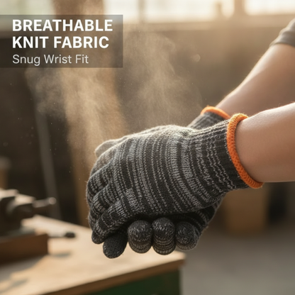 🧤 Gants de travail de protection résistants, tricotés, calibre 10 🛠️