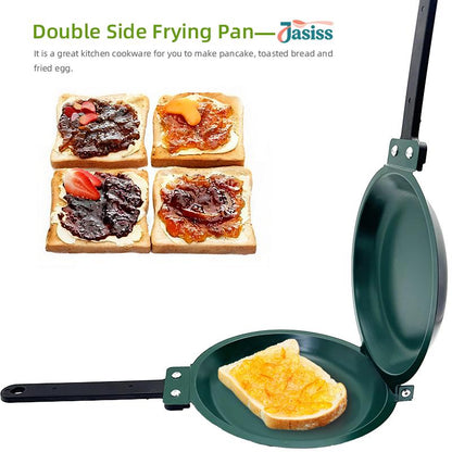 🔥50 % DE RÉDUCTION EN CE MOMENT ! Poêle antiadhésive double face à double usage – Ustensile de cuisine à retournement pour crêpes, pain grillé, steaks et cornets à gaufres, poêle de cuisine antiadhésive facile à retourner