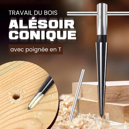 🛠️ -50% ! ⚙️Alésoir Conique à Poignée en T – Outil Professionnel d'Ébavurage & Prise en Main Sûre.
