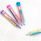🌈🎨8-colour push-button coloured pen🌈🎨Crayons de couleur à bouton-poussoir à 8 couleurs, sans aucun composant chimique, adaptés au dessin et à l'écriture pour les enfantscils, free from any chemical ingredients, suitable for children to draw and write with
