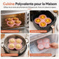 📢📢50% DE RÉDUCTION !! ⏰ Moule rond en silicone de 10 cm pour friteuse à air – 3 ou 4 cavités, démoulage facile et cuisson polyvalente