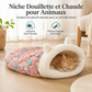 🐈🛏️ Nid-caverne Semi-fermé pour Chats et Petits Chiens – Chaud, Coupe-vent et Douillet pour un Sommeil Profond