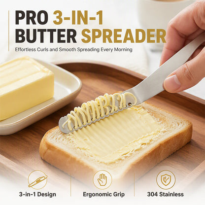 Couteau à beurre et spatule 3-en-1 professionnel en acier inoxydable 30