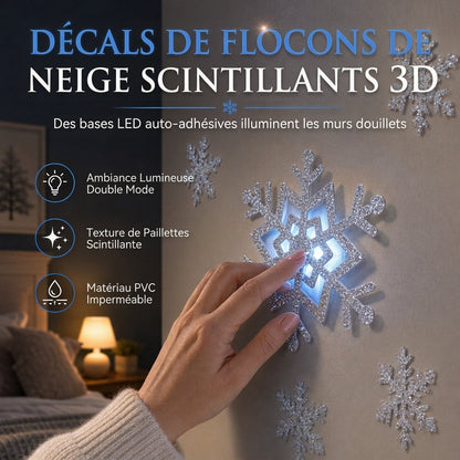 ❄️🎄50% DE RÉDUCTION ! Stickers muraux veilleuse flocon de neige lumineux, déco murale magique, brillent dans l’obscurité ✨🏠