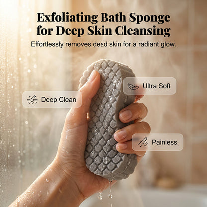 Éponge de bain exfoliante double fac