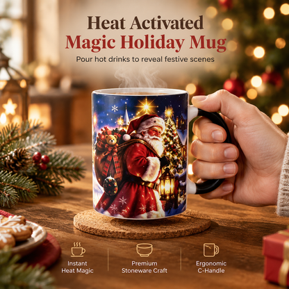 📢📢 -50 % !! ⏰ Tasse de Noël « Père Noël » thermosensible : le décor change au contact d’une boisson chaude – assistez à la magie qui opère ! 🎅✨