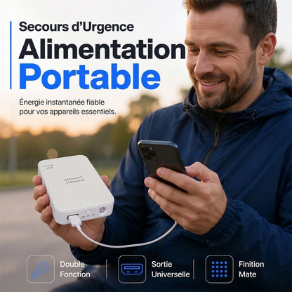 🔋 50% DE RÉDUCTION! 🚨 Batterie externe d'urgence – Charge rapide & lampe LED ✨