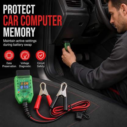 Outil de remplacement de batterie OBD pour voiture et économiseur de mémoire d'ordinateur avec détecteur de fuites à affichage numérique