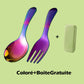 🔥⏰50% DE RÉDUCTION 🍱 Set couverts inox compact, cuillère + fourchette, réutilisable pour déplacement ✨
