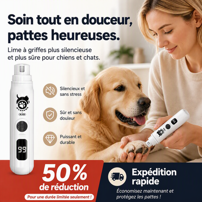 🔥🎁 2+1 GRATUIT !!🥳 💞 Plus de 50 000 vendus ! ⚡🐾 Lime à ongles électrique pour chiens et chats avec indicateur de batterie LED, limage doux des ongles
